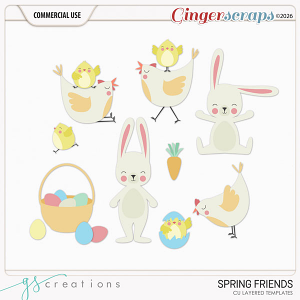 Spring Friends Layered Templates (CU) by GS Creations
