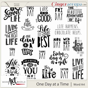One Day at a Time Word Art