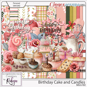 Birthday Cake and Candles Mini Kit by Scrapbookcrazy Creations
