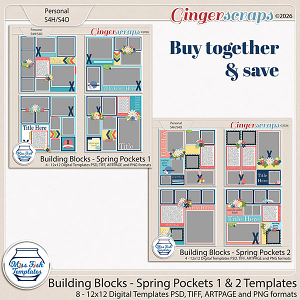 Building Blocks - Spring Pockets 1-2 Templates by Miss Fish