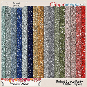 Robot Space Party Glitter Papers from Designs by Lisa Minor