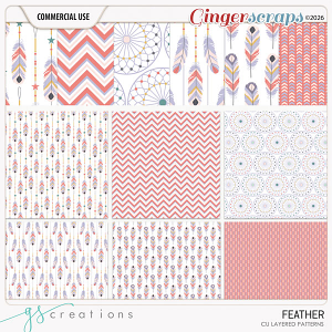 Feather Layered Patterns (CU) by GS Creations