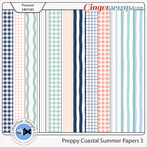 Preppy Coastal Summer Papers 3 by Wetfish Designs  