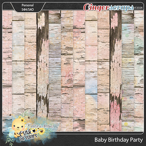 Baby Birthday Party Wood Papers