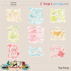 Tea Party Word Art by The Scrappy Kat