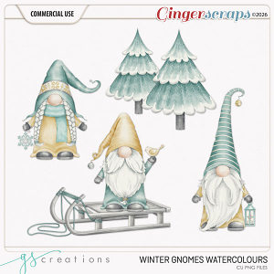 Winter Gnomes Watercolours (CU) by GS Creations