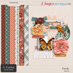 Family Mini Digital Scrapbooking Kit by J. Conlon and Sons