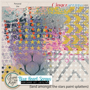 Land Amongst The Stars Paint Splatters by Chere Kaye Designs & Blue Heart Scraps