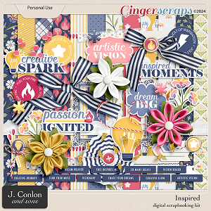 Inspired Digital Scrapbooking Kit by J. Conlon and Sons