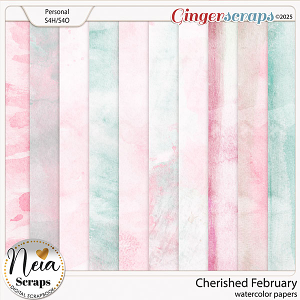 Cherished February - Watercolor Papers - by Neia Scraps