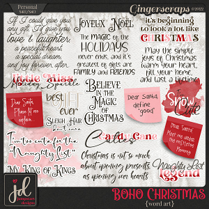 Boho Christmas {Word Art}