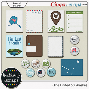 The United 50: Alaska JOURNAL CARDS & FLAIRS by Heather Z Scraps