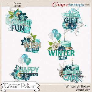 Winter Birthday - Word Art Pack by Connie Prince