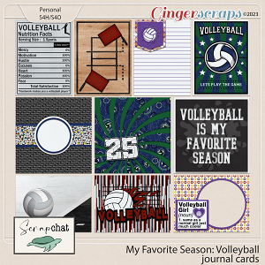 My Favorite Season Volleyball Journal Cards by ScrapChat Designs