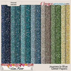 Journey in Blue Glitter Papers from Designs by Lisa Minor