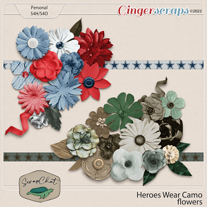 Heroes Wear Camo Extra Flowers by ScrapChat Designs