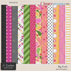 Big Feels Patterned Papers by J. Conlon and Sons