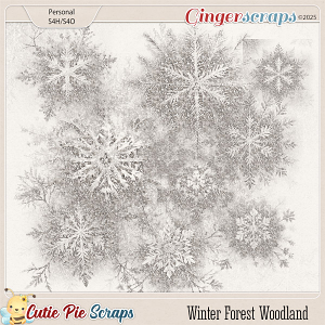 Winter Forest Woodland Glitter Snowflakes Stamps