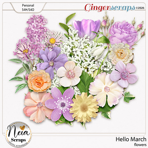 Hello March - Flowers - by Neia Scraps