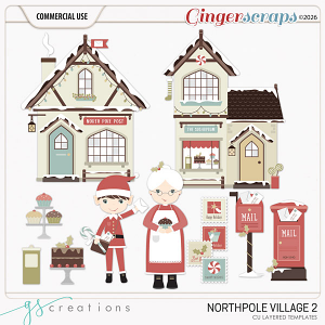 North Pole Village2 Layered Templates (CU) by GS Creations