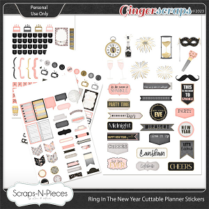 Ring In The New Year Print and Cut Planner Stickers by Scraps N Pieces 