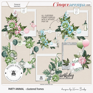 Buzzbee Scraps:Party Animal Clustered Frames