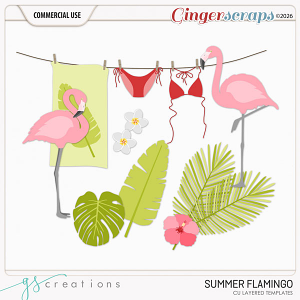 Summer Flamingo Layered Templates (CU) by GS Creations