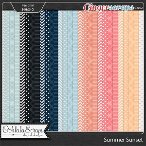 Summer Sunset Pattern Papers