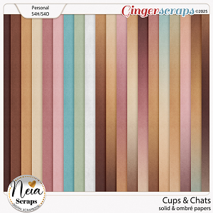 Cups & Chats - Solid & Ombré Papers - by Neia Scraps