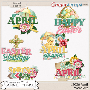 #2026 April - Word Art Pack by Connie Prince