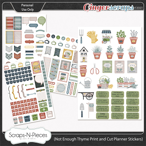 Not Enough Thyme Print and Cut Planner Stickers by Scraps N Pieces