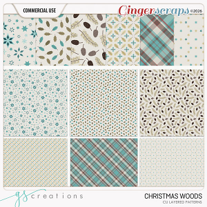 Christmas Woods Layered Patterns (CU) by GS Creations