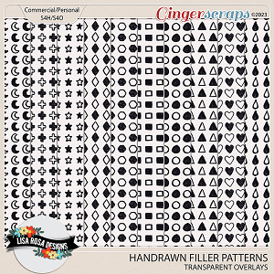 Handrawn Filler Patterns - CU/PU Overlays by Lisa Rosa Designs