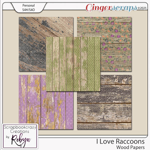 I Love Raccoons Wood Papers by Scrapbookcrazy Creations