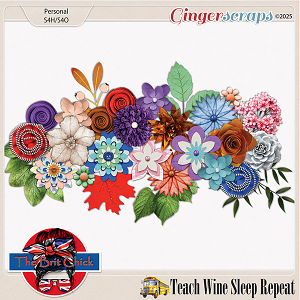 Teach-Wine-Sleep-Repeat Flowers By The Brit Chick