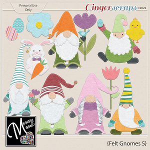 Felt Gnomes 5 by Memory Mosaic