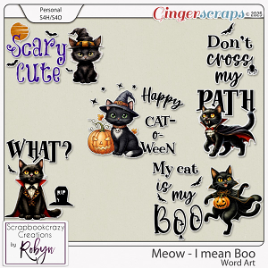 Meow - I mean Boo Word Art by Scrapbookcrazy Creations