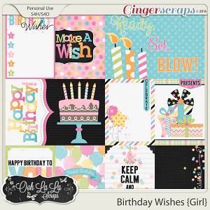 Birthday Wishes Girl Journal and Pocket Scrapbook Cards