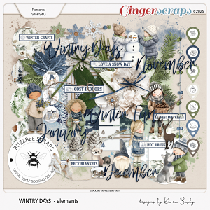 Buzzbee Scraps: Wintry Days Elements