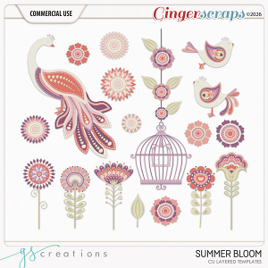 Summer Bloom Layered Templates (CU) by GS Creations