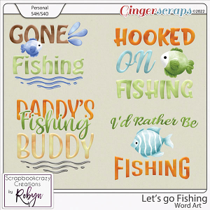 Let's Go Fishing Word Art by Scrapbookcrazy Creations
