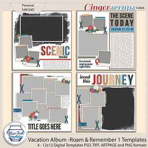 Vacation Album: Roam & Remember 1 Templates by Miss Fish