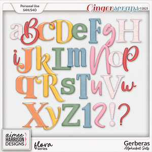 Gerberas Alphabet Sets by Aimee Harrison