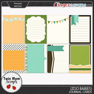 Zoo Babies - JOURNAL CARDS by Twin Mom Scraps