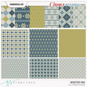 Winter Mix Layered Patterns (CU) by GS Creations