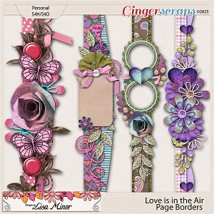 Love is in the Air Page Borders from Designs by Lisa Minor