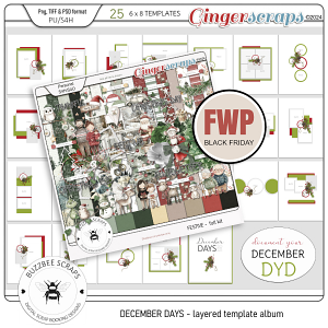 Buzzbee Scraps: December Daily Album with Free Festive Kit