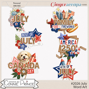 #2026 July - Word Art Pack by Connie Prince