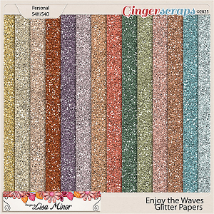 Enjoy the Waves Glitter Papers from Designs by Lisa Minor