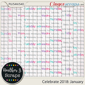 Celebrate 2018: January EXTRA PAPERS by Heather Z Scraps
